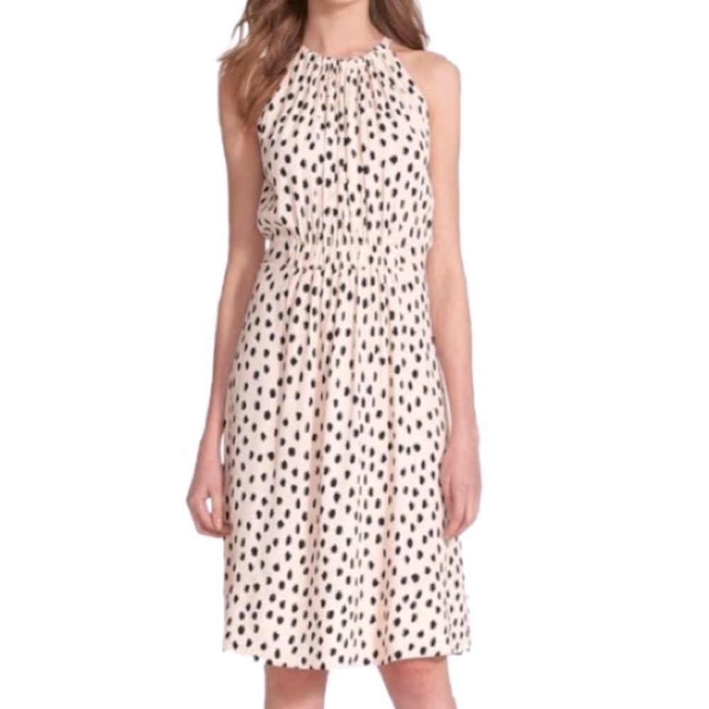 Kate Spade Black and White Polka Dot Midi Dress